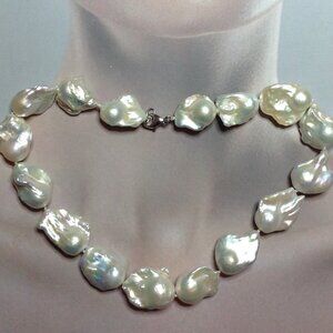 Honora White Jumbo Baroque Freshwater Pearl Necklace